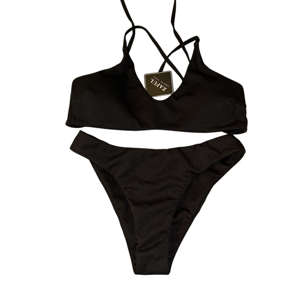 Zaful Black Cheeky Bikini Set Swim Suit